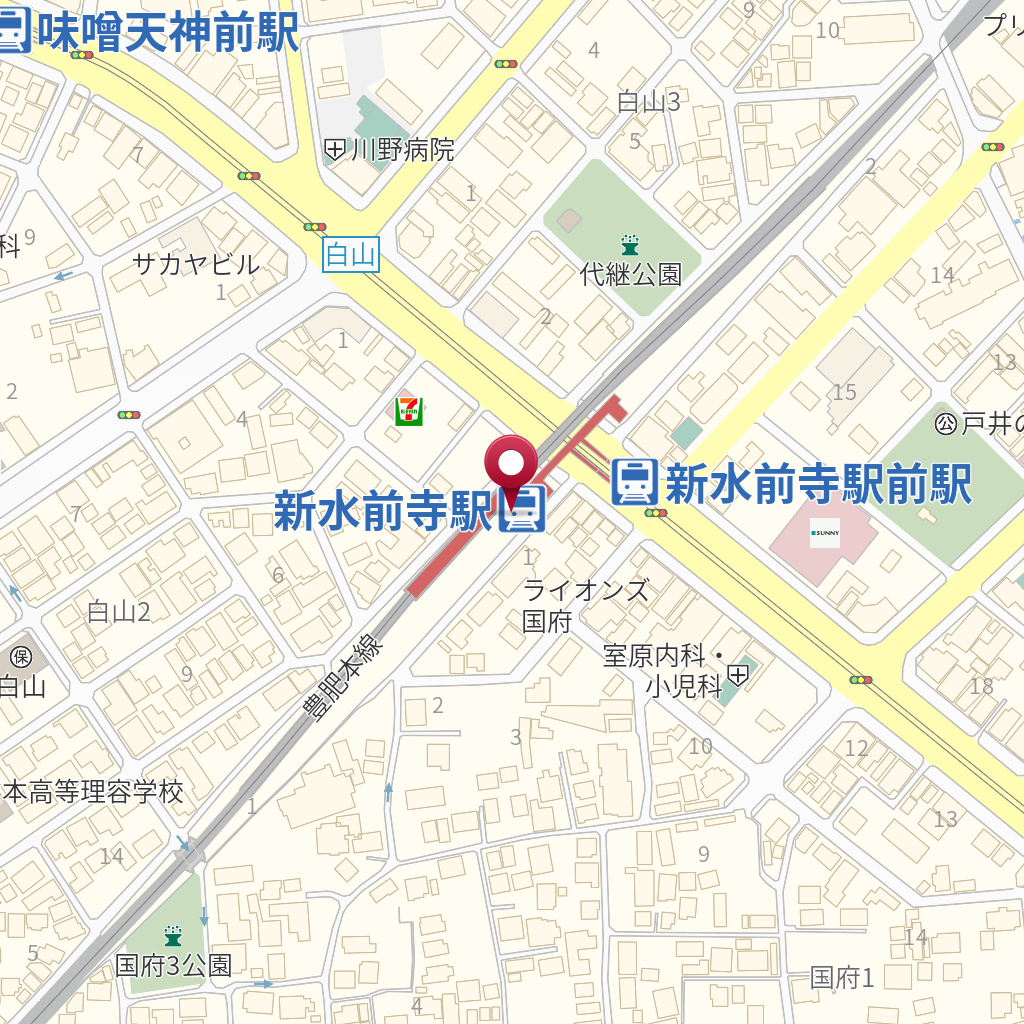 新水前寺駅 豊肥本線 の地図 住所 電話番号 Mapfan
