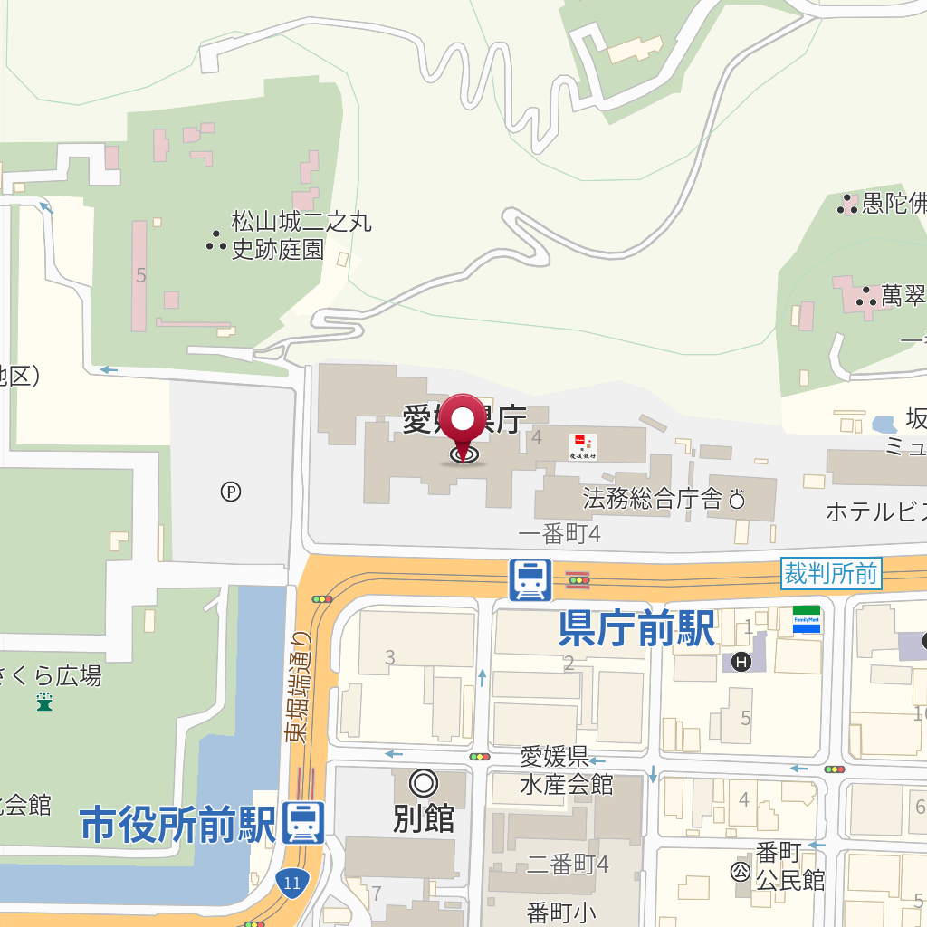 ヤマザキYショップ愛媛県庁店 の地図、住所、電話番号 MapFan