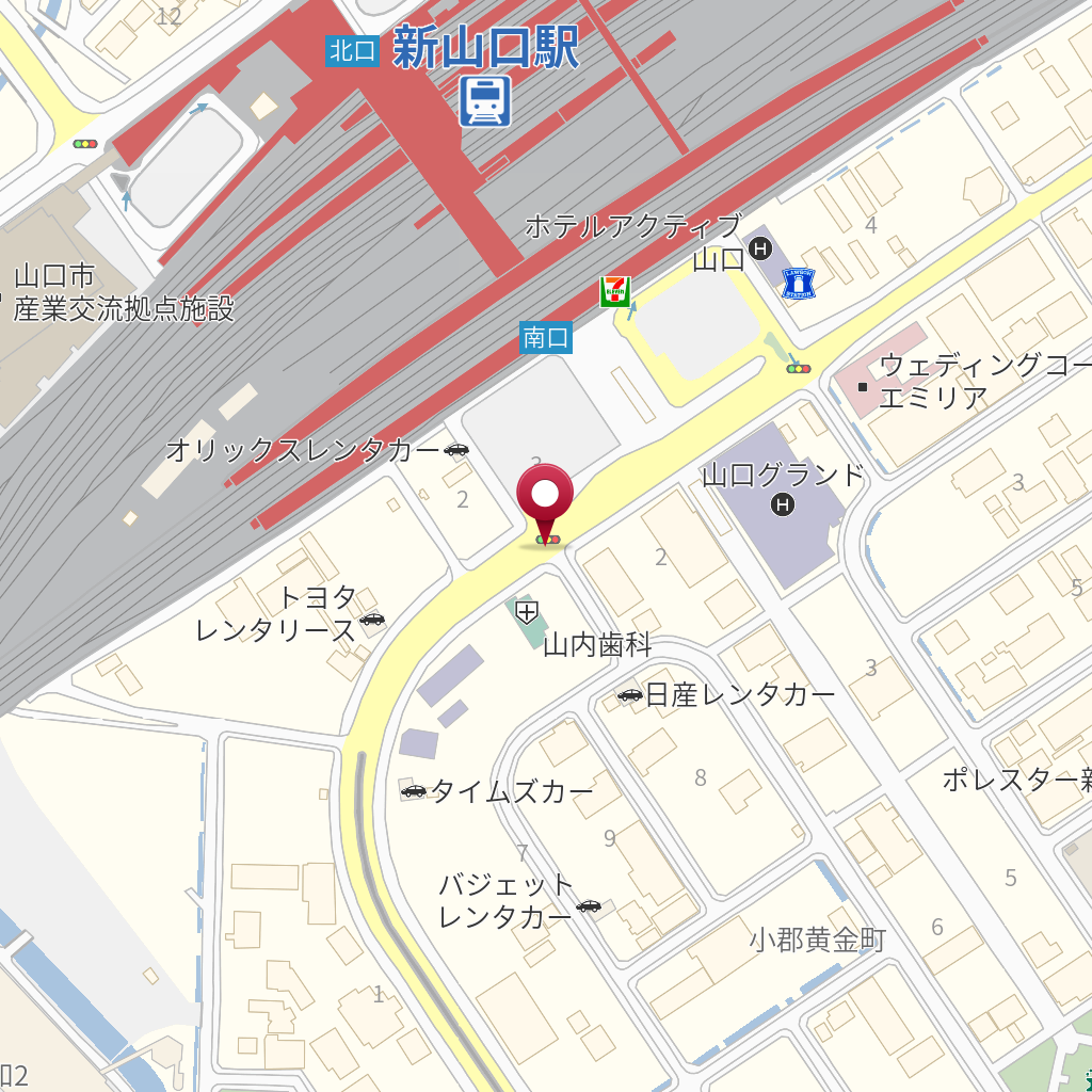新山口駅（新幹線口） の地図、住所、電話番号 MapFan
