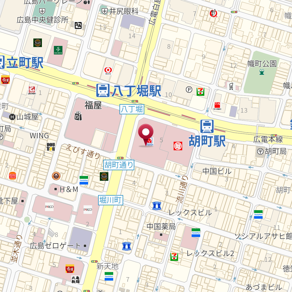 ユニクロ広島八丁堀店 の地図 住所 電話番号 Mapfan