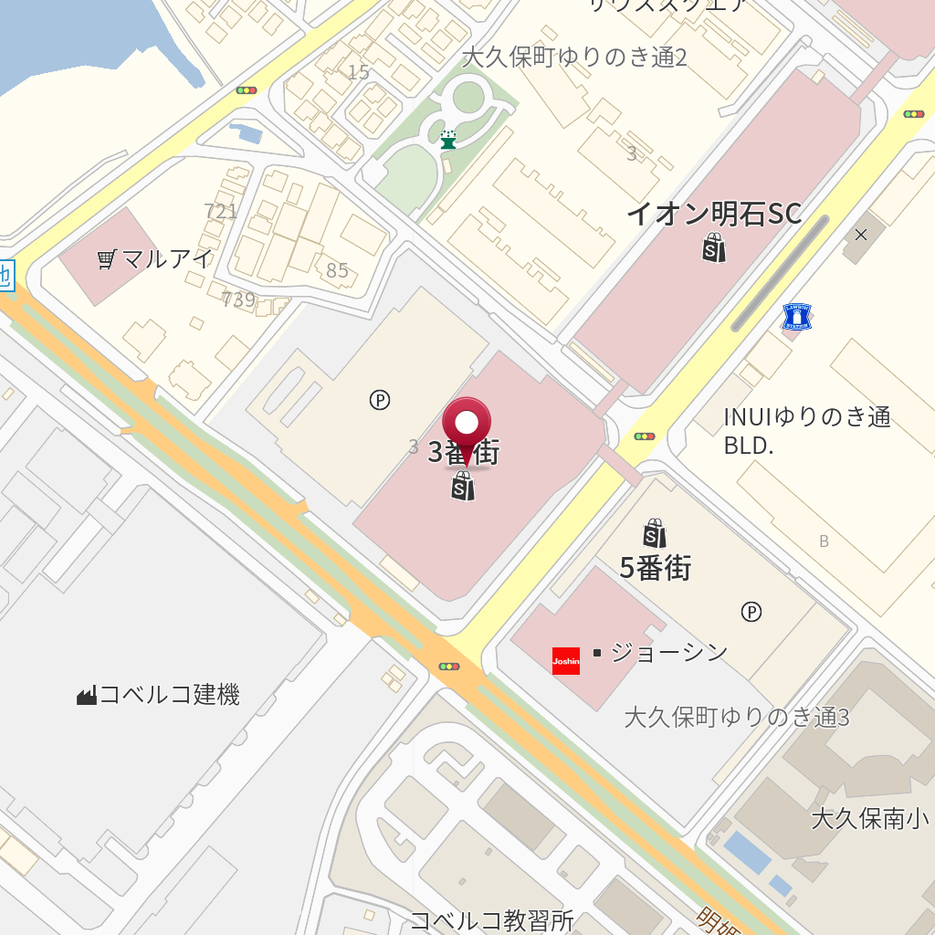 イオン明石ショッピングセンター 明石サティ の地図 住所 電話番号 Mapfan