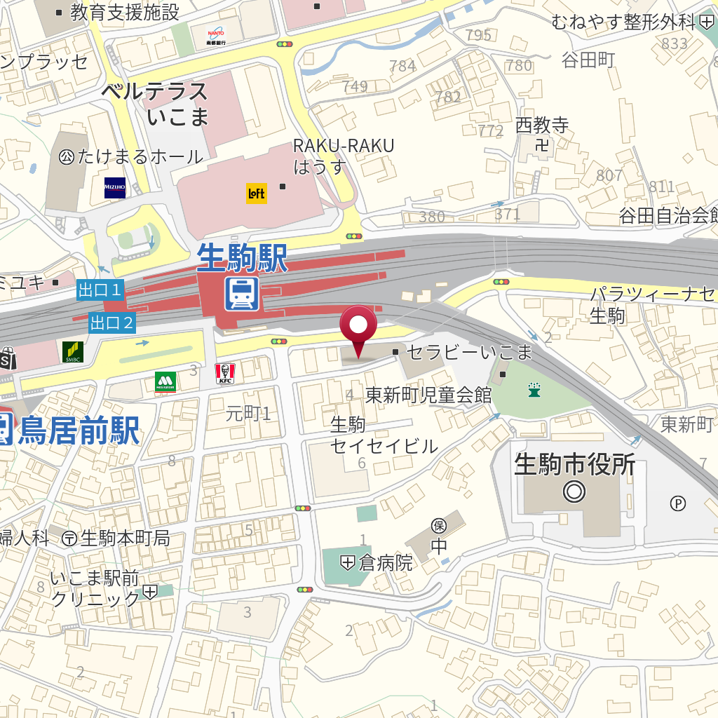 生駒市役所 健康課 の地図、住所、電話番号 MapFan
