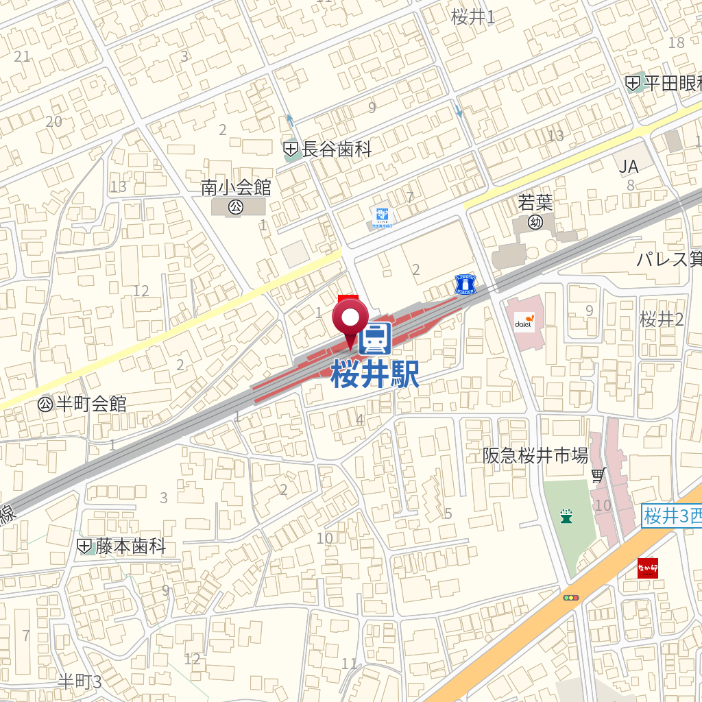 桜井駅（阪急箕面線） の地図、住所、電話番号 MapFan