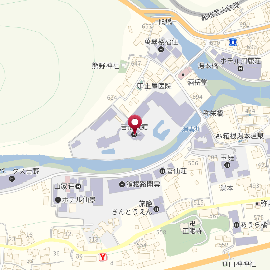箱根湯本温泉株式会社吉池旅館 の地図、住所、電話番号 MapFan