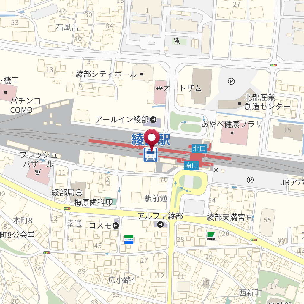 綾部駅（舞鶴線） の地図、住所、電話番号 MapFan