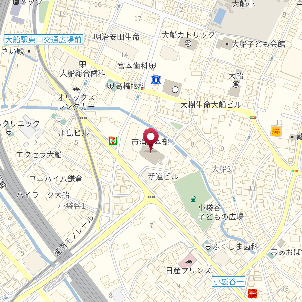 鎌倉市消防本部大船消防署 の地図 住所 電話番号 Mapfan