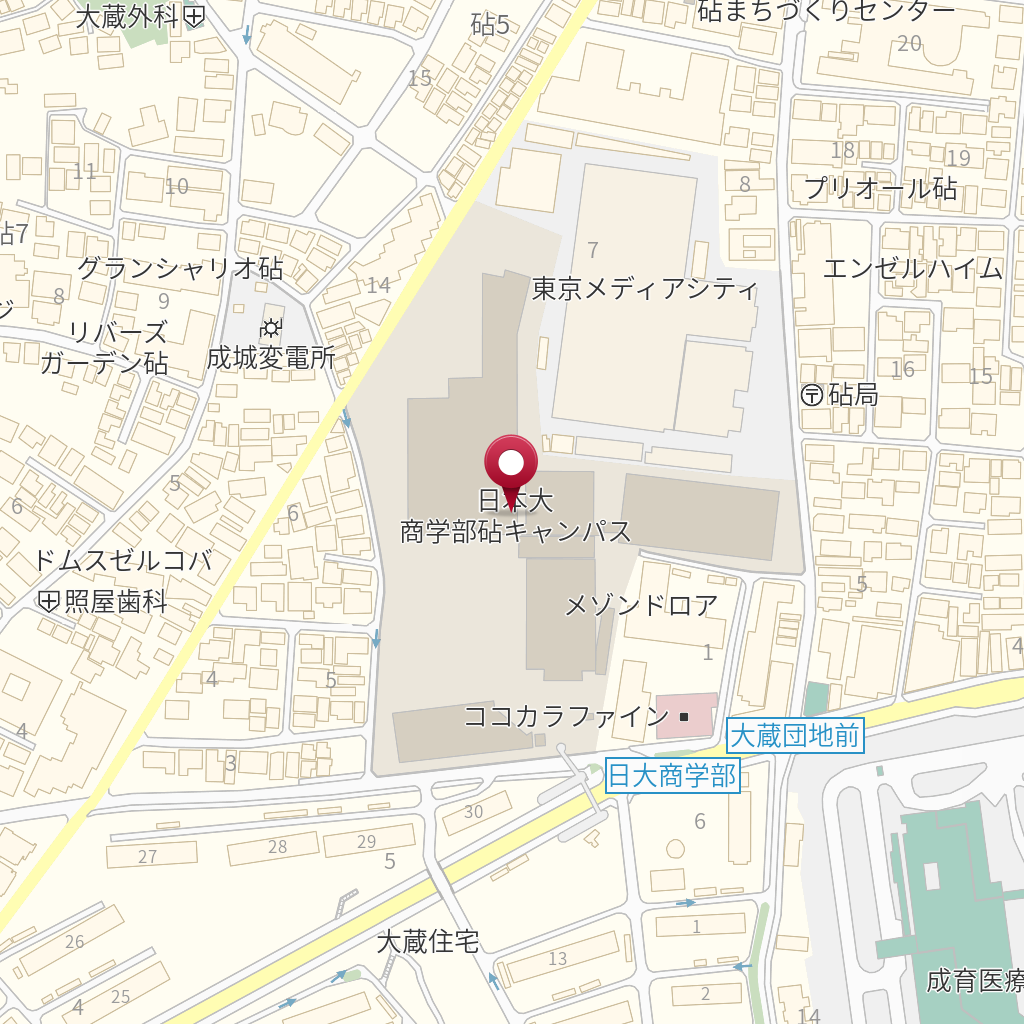 日本大学 商学部砧キャンパス の地図、住所、電話番号 MapFan