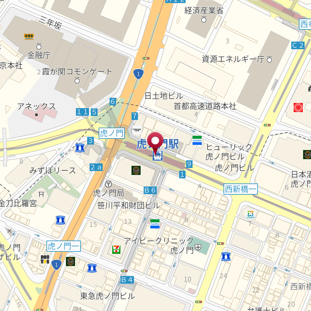 虎ノ門駅（銀座線） の地図、住所、電話番号 MapFan