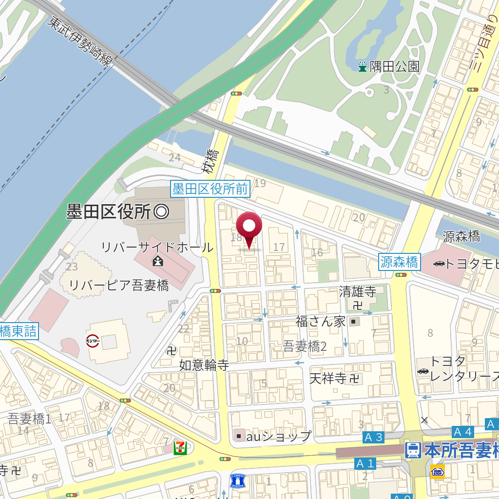 墨田区役所 ステップ学級 の地図、住所、電話番号 MapFan