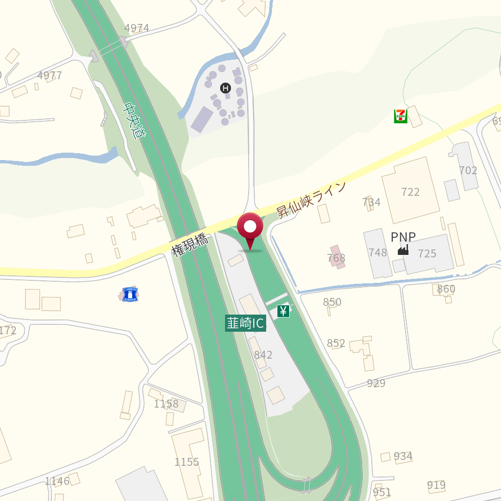 ニラサキインターチェンジ韮崎ＩＣ（中央自動車道）【出口】