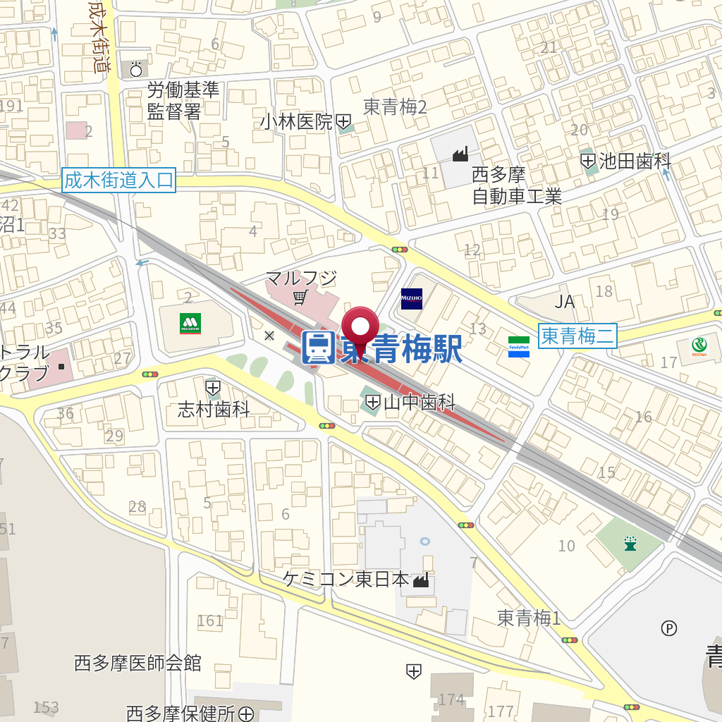 東青梅駅（青梅線） の地図、住所、電話番号 MapFan