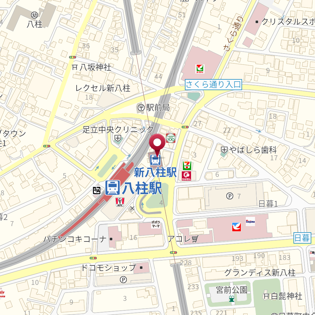 新八柱駅（武蔵野線） の地図、住所、電話番号 MapFan