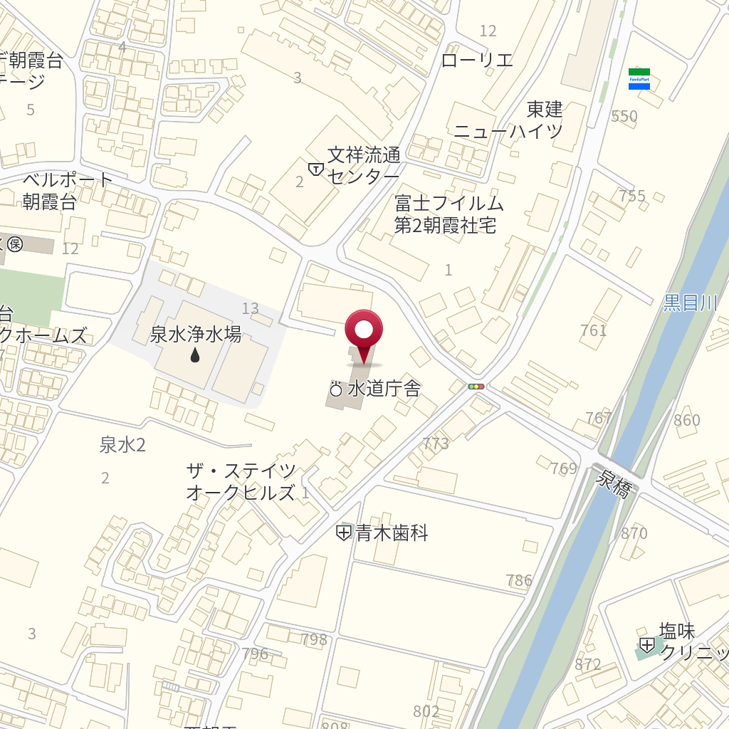 朝霞市役所 水道庁舎 の地図、住所、電話番号 MapFan