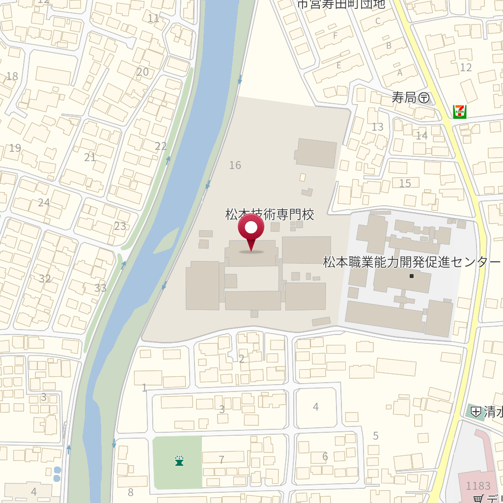 長野県松本技術専門校 の地図、住所、電話番号 MapFan