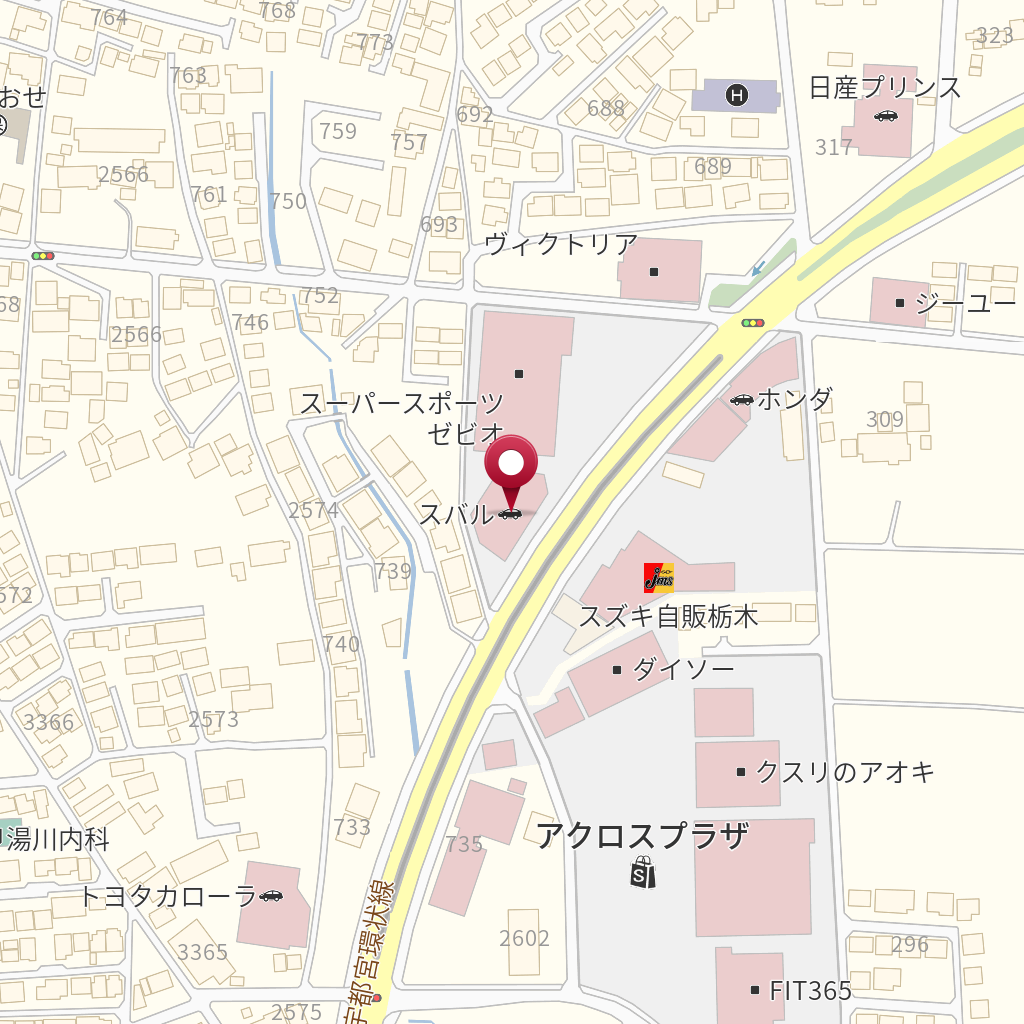 栃木スバル自動車宝木店 の地図 住所 電話番号 Mapfan