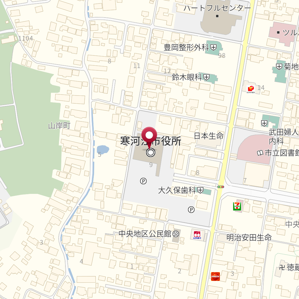 寒河江市役所 ハートフルセンター 健康福祉課 の地図 住所 電話番号 Mapfan