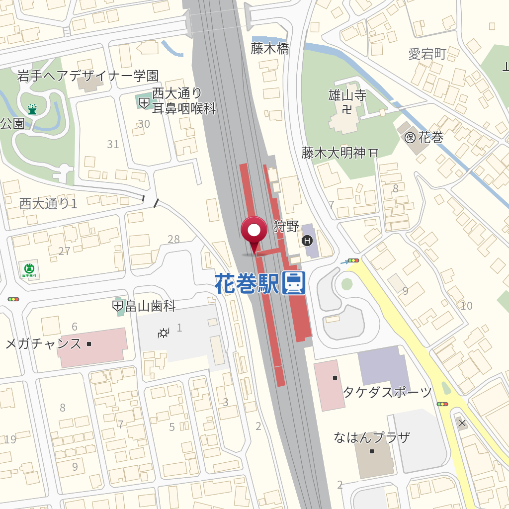 花巻駅（東北本線） の地図、住所、電話番号 MapFan