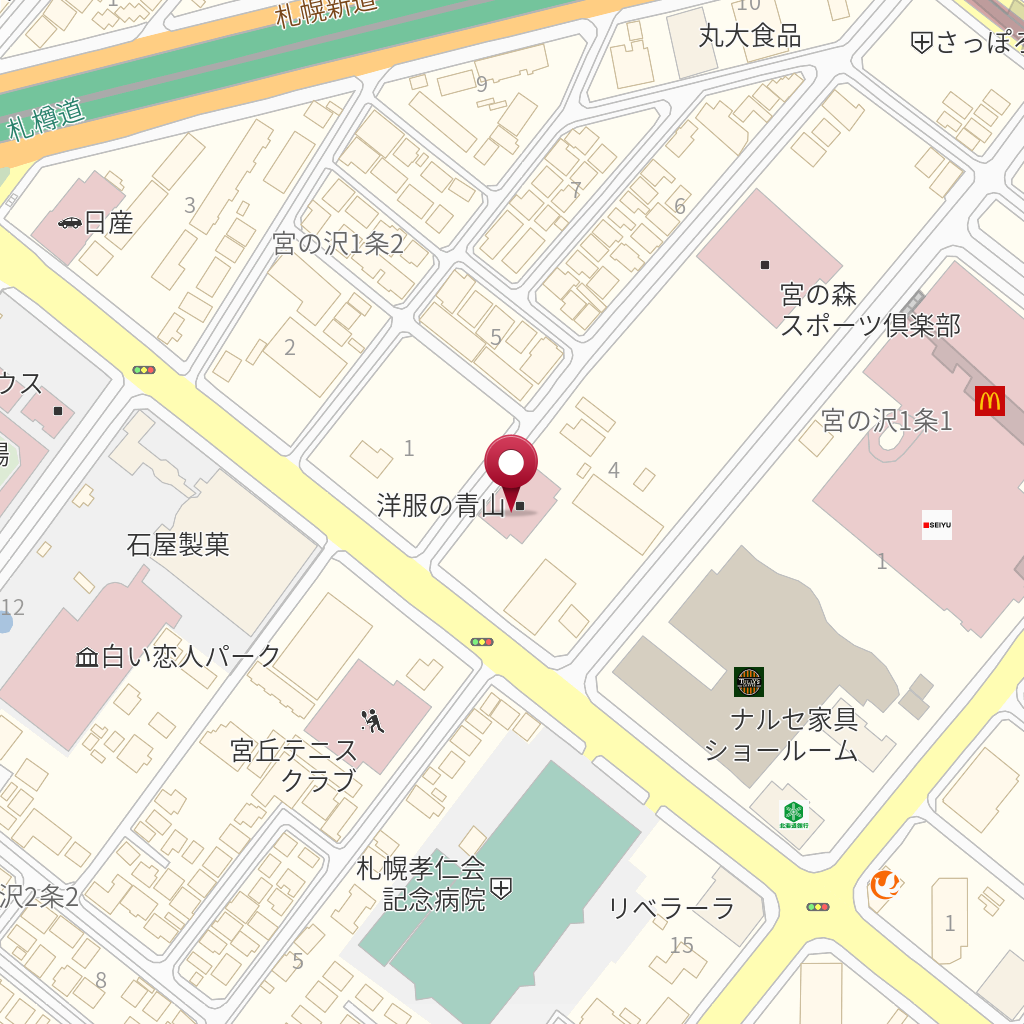 洋服の青山札幌宮の沢店 の地図 住所 電話番号 Mapfan