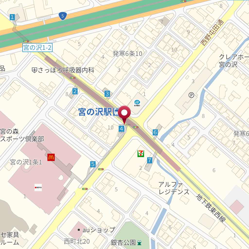 宮の沢駅 東西線 の地図 住所 電話番号 Mapfan