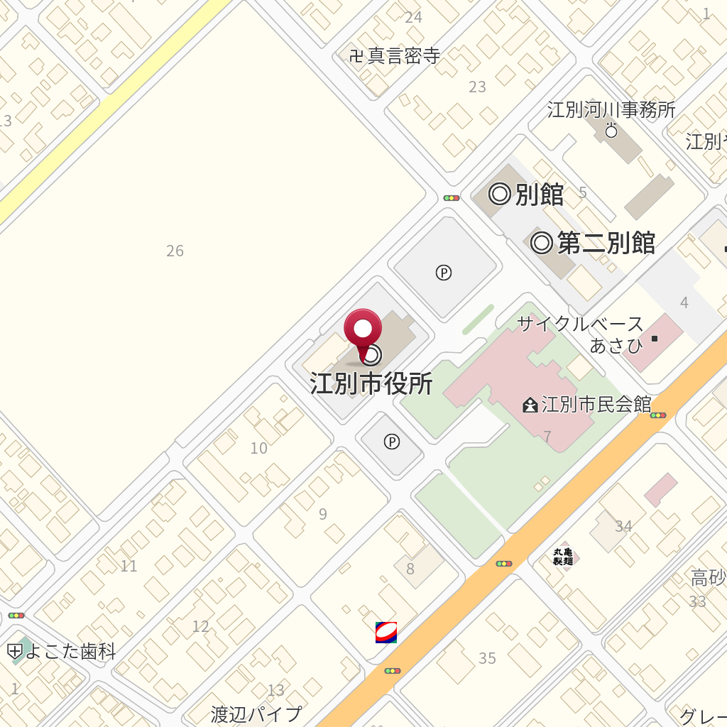 江別市役所 の地図、住所、電話番号 MapFan
